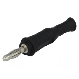 Conector banană 4mm 36A 30VAC 60VDC negru neizolat | Electronic-mag.ro | Componente Electronice