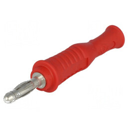 Conector banană 4mm roşu 36A 30VAC 60VDC neizolat | Electronic-mag.ro | Componente Electronice