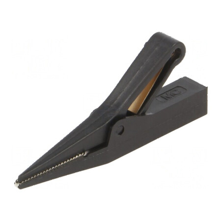 Bornă crocodil 10A neagră cu capacitate de prindere max. 9,5mm | Electronic-mag.ro | Componente Electronice