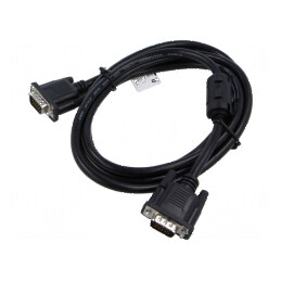 Cablu D-Sub 15pin HD negru 1,8m cu mufe la ambele capete | Electronic-mag.ro | Componente Electronice