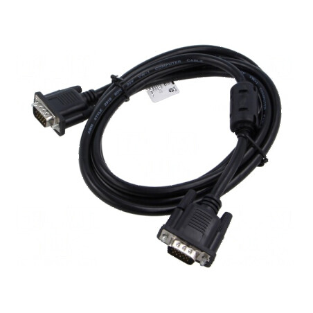Cablu D-Sub 15pin HD negru 1,8m cu mufe la ambele capete | Electronic-mag.ro | Componente Electronice