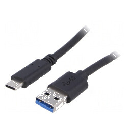 Cablu USB 3.0 A la C nichelat 0,5m negru | Electronic-mag.ro | Componente Electronice