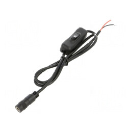 Cablu DC 5,5/2,1 soclu drept 0,8m 2x0,5mm² negru | Electronic-mag.ro | Componente Electronice