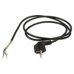 Cablu 3x1mm2 CEE 7/7 cu ştecăr în unghi, cablu PVC 1,5m | Electronic-mag.ro | Componente Electronice