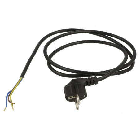 Cablu 3x1mm2 CEE 7/7 cu ştecăr în unghi, cablu PVC 1,5m | Electronic-mag.ro | Componente Electronice