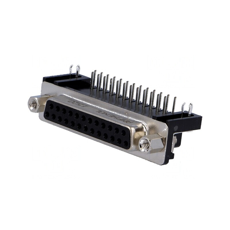 Conector D-Sub 25 pini soclu mamă unghi 90° THT 5A 250V | Electronic-mag.ro | Componente Electronice