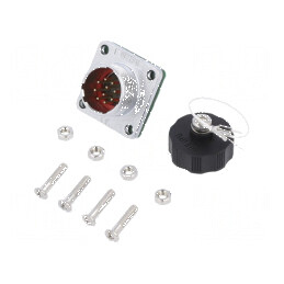 Soclu WF16 tată PIN 10 IP67 5A 400V aurit | Electronic-mag.ro | Componente Electronice