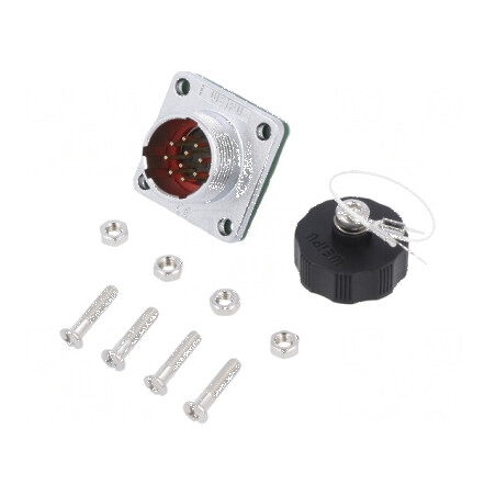 Soclu WF16 tată PIN 10 IP67 5A 400V aurit | Electronic-mag.ro | Componente Electronice
