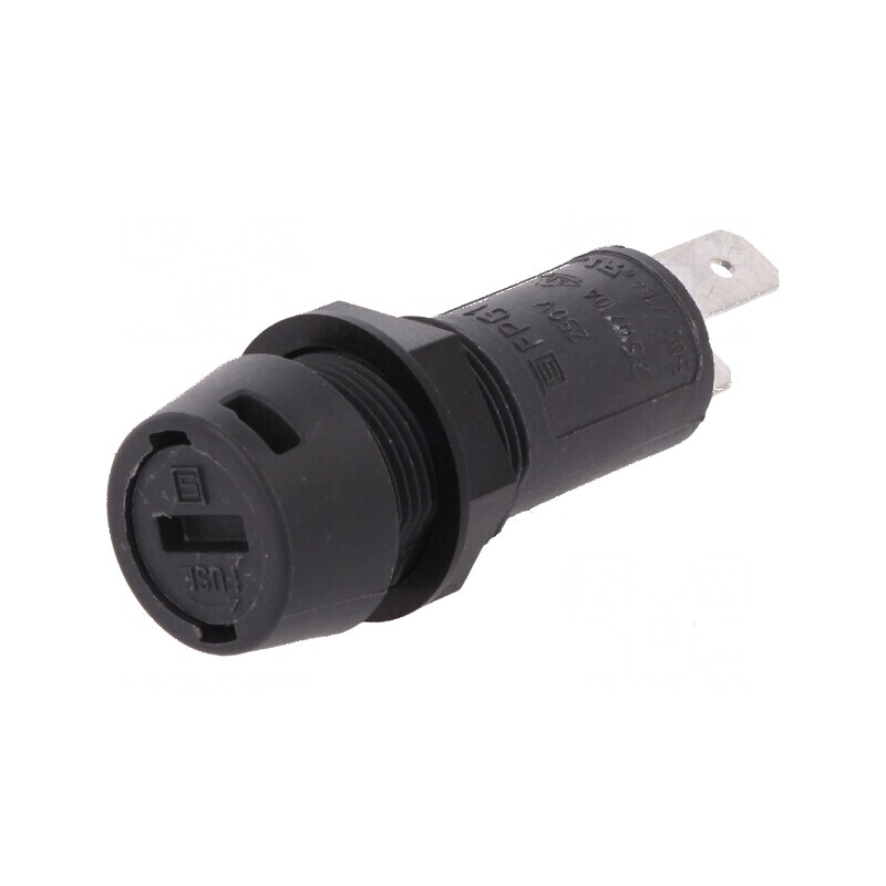 Clemă siguranţe cilindrice 5x20mm 10A neagră 250VAC pe panou | Electronic-mag.ro | Componente Electronice Clemă siguranţe cilindrice 5x20mm 10A neagră 250VAC pe panou | Electronic-mag.ro | Componente Electronice