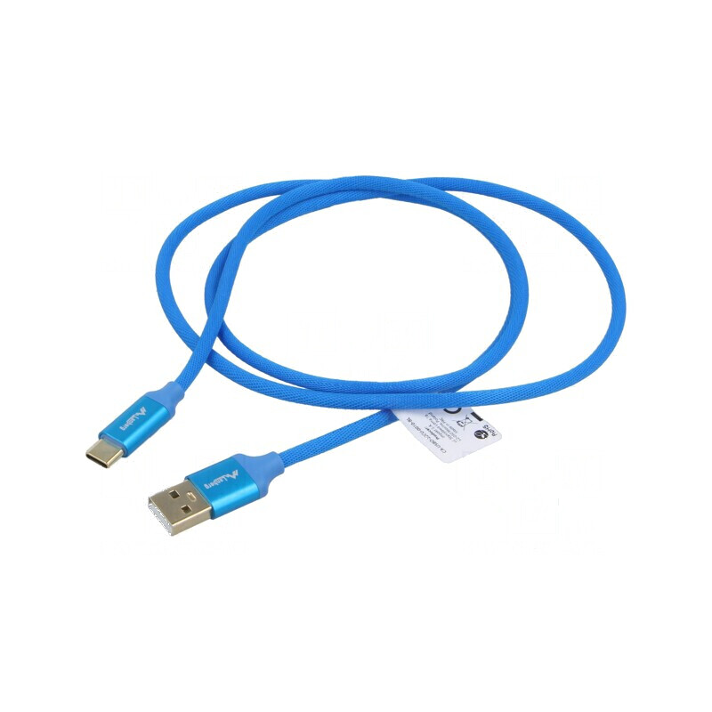 Cablu USB 2.0 A la C, 1m, aurit, albastru | Electronic-mag.ro | Componente Electronice