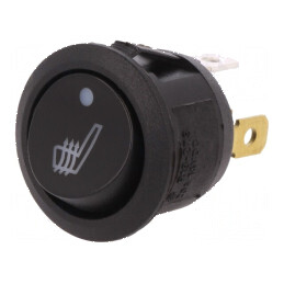 Rocker SPST 2 ON-OFF 20A/14VDC Negru cu LED 50mΩ | Electronic-mag.ro | Componente Electronice