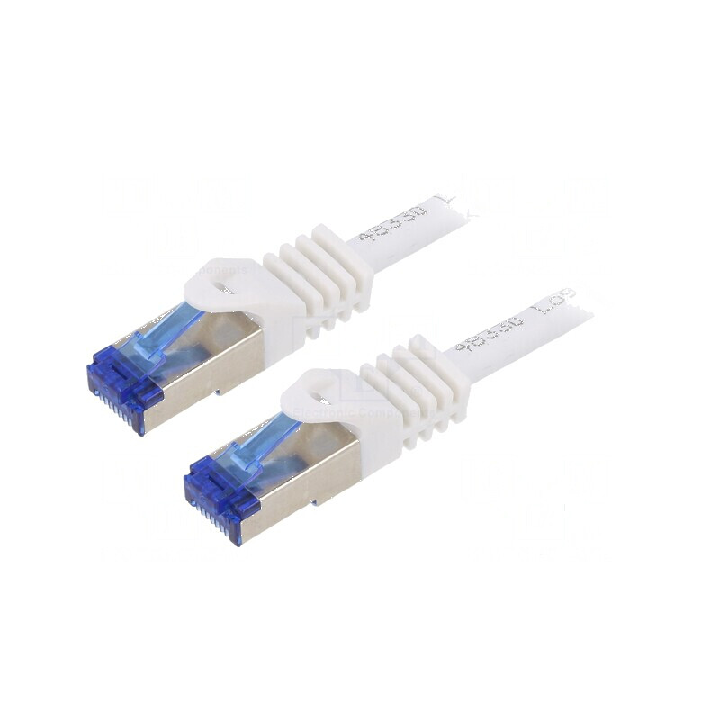 Cablul patch S/FTP 6a 1m LSZH alb 26AWG | Electronic-mag.ro | Componente Electronice