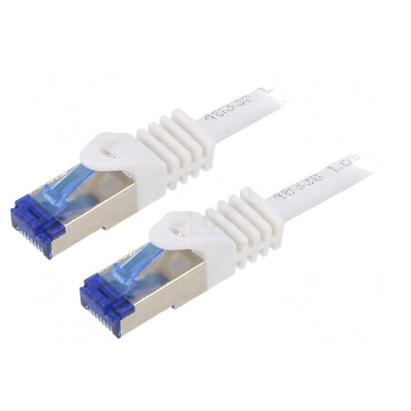 Cablul patch S/FTP 6a 1m LSZH alb 26AWG | Electronic-mag.ro | Componente Electronice