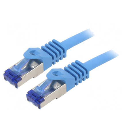 Patch cord S/FTP 6a 1m LSZH albastru 26AWG | Electronic-mag.ro | Componente Electronice