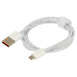 Cablu USB 2.0 High Speed 1m Alb - USB A la Micro USB B | Electronic-mag.ro | Componente Electronice