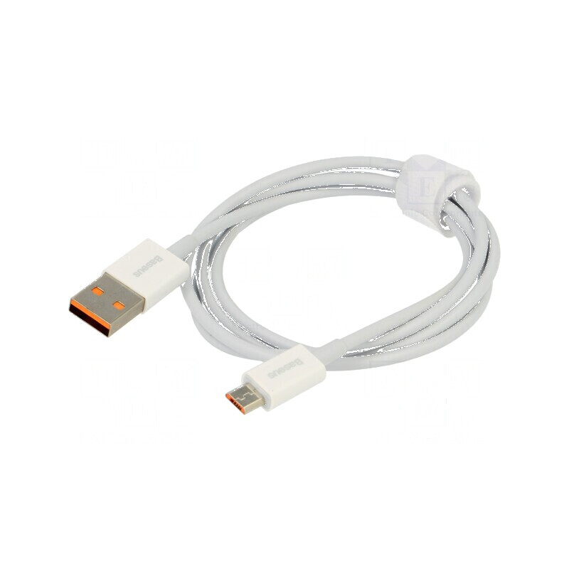 Cablu USB 2.0 High Speed 1m Alb - USB A la Micro USB B | Electronic-mag.ro | Componente Electronice