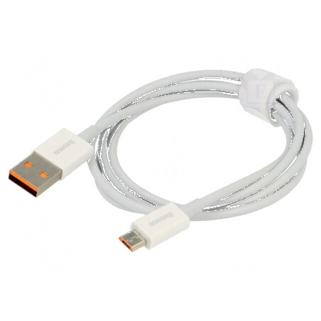 Cablu USB 2.0 High Speed 1m Alb - USB A la Micro USB B | Electronic-mag.ro | Componente Electronice