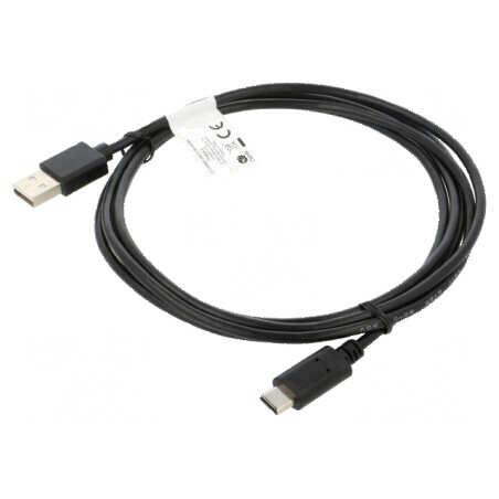 Cablu USB 2.0 A la C, 1,8m, negru, aurit | Electronic-mag.ro | Componente Electronice