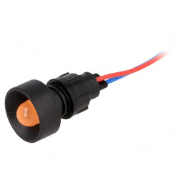 Lampă LED concav portocalie 12VDC 12VAC Ø13mm | Electronic-mag.ro | Componente Electronice