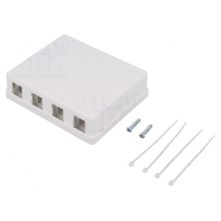 Carcasa RJ45 soclu Keystone albă murale mamă | Electronic-mag.ro | Componente Electronice