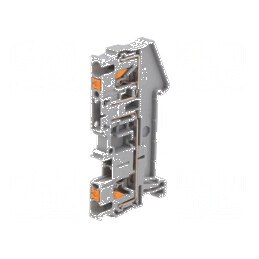 Term. îmbinare de șine 0,14-4mm², 1 pistă, 2 borne, gri TS35 | Electronic-mag.ro | Componente Electronice