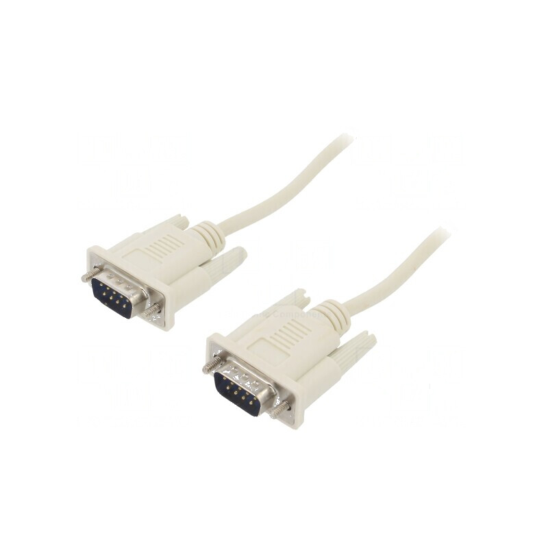 Cablu D-Sub 9pin 2m alb mufe ambele părți | Electronic-mag.ro | Componente Electronice