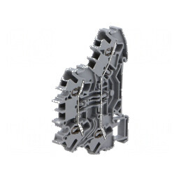 Term. îmbinare şine 2,5mm² 2 piste 4 borne gri 2002 TS35 | Electronic-mag.ro | Componente Electronice