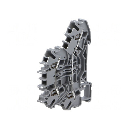 Term. îmbinare şine 2,5mm² 2 piste 4 borne gri 2002 TS35 | Electronic-mag.ro | Componente Electronice