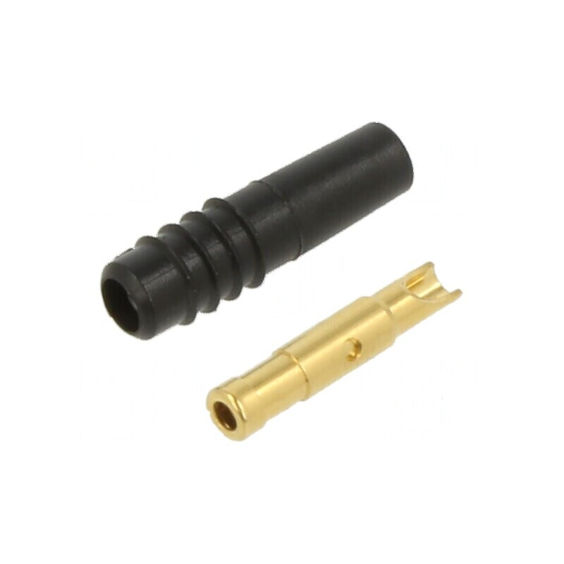 Conector banană 1mm soclu 6A 30VAC 60VDC negru 12mm | Electronic-mag.ro | Componente Electronice