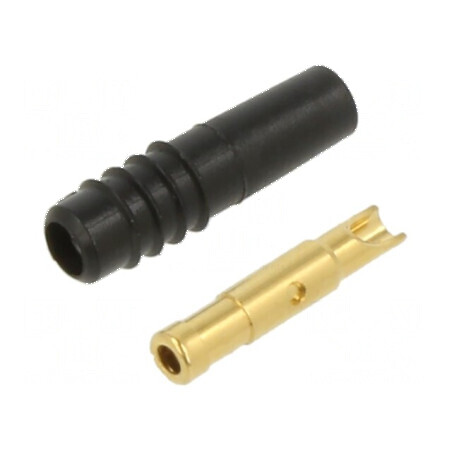 Conector banană 1mm soclu 6A 30VAC 60VDC negru 12mm | Electronic-mag.ro | Componente Electronice
