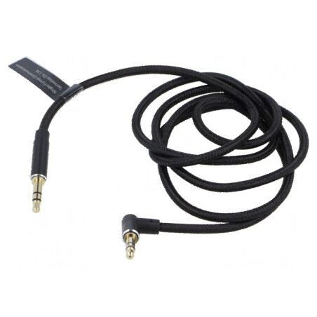 Cablu Jack 3,5mm unghiat 1m textil | Electronic-mag.ro | Componente Electronice