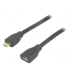 Cablu USB 2.0 micro USB B 0,5m negru | Electronic-mag.ro | Componente Electronice