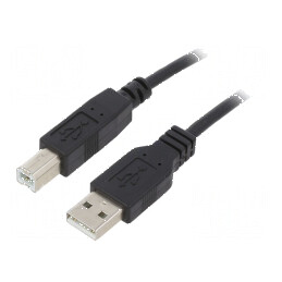 Cablu USB 2.0 A la B, 0,91m, negru | Electronic-mag.ro | Componente Electronice