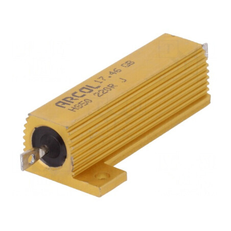 Rezistor bobinat cu radiator 220Ω 50W ±5% | Electronic-mag.ro | Componente Electronice