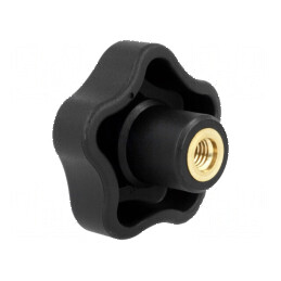 Buton de reglare Ø 50mm M8 20mm H 32mm Capac negru | Electronic-mag.ro | Componente Electronice