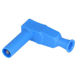 Conector banană 4mm 20A 1kVAC albastru cu izolație | Electronic-mag.ro | Componente Electronice