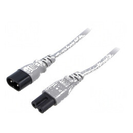 Cablu IEC C7 mamă - IEC C8 tată 1,8m gri 2,5A 2x0,75mm² PVC | Electronic-mag.ro | Componente Electronice