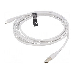 Cablu USB 2.0 A la micro B 3m alb | Electronic-mag.ro | Componente Electronice