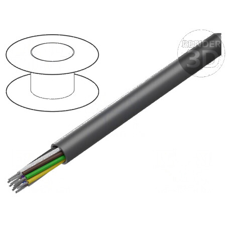Cablu LiYY 12x22AWG neecranat 300V gri închis | Electronic-mag.ro | Componente Electronice