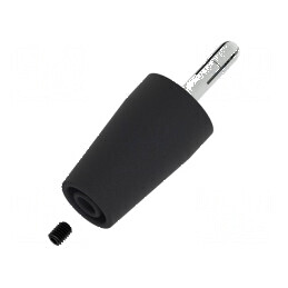 Conector banană 4mm negru neizolat nichelat 43mm | Electronic-mag.ro | Componente Electronice