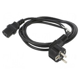 Cablu CEE 7/7 ştecăr unghi IEC C13 mamă PVC negru | Electronic-mag.ro | Componente Electronice