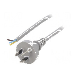 Cablu 3x0,75mm2 AS/NZS 3112 cu mufă, cablu PVC 1,5m gri | Electronic-mag.ro | Componente Electronice
