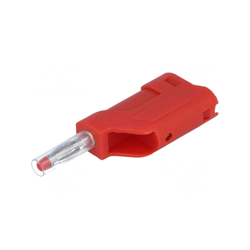 Conector banană 4mm roşie 10A 60VDC pe cablu 58,5mm | Electronic-mag.ro | Componente Electronice