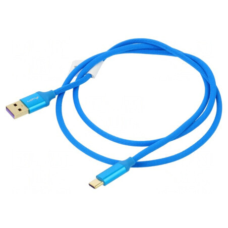 Cablu USB 2.0 A la C, 1m, albastru, mufă aurită | Electronic-mag.ro | Componente Electronice