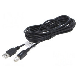 Cablu USB 2.0 A la B aurit 3m negru | Electronic-mag.ro | Componente Electronice