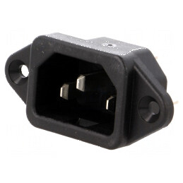 Conector alimentare AC soclu tată 10A 250VAC IEC 60320 6061 | Electronic-mag.ro | Componente Electronice