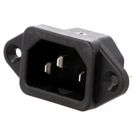 Conector alimentare AC soclu tată 10A 250VAC IEC 60320 6061 | Electronic-mag.ro | Componente Electronice
