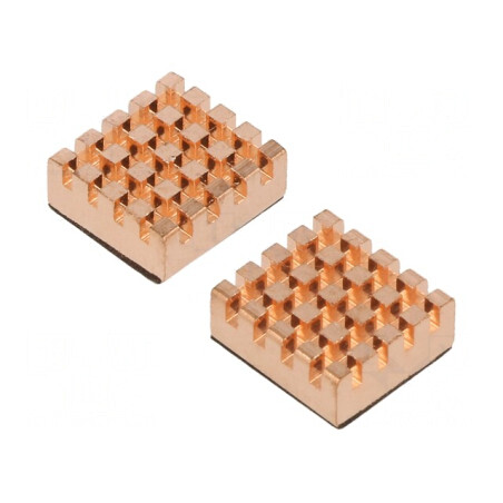 Radiator extrudat cu aripioare pentru Raspberry Pi arămie 13mm | Electronic-mag.ro | Componente Electronice