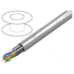 Cablu F/UTP 4x2x23AWG LSZH gri 305m Ø7,3mm | Electronic-mag.ro | Componente Electronice