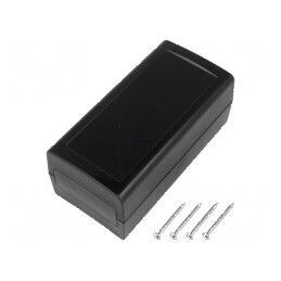 Carcasă ABS neagră IP53 cu panou 60mm x 120mm x 51mm | Electronic-mag.ro | Componente Electronice